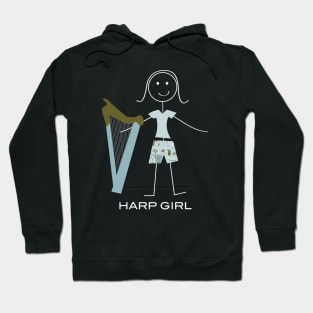 Funny Womens Harp Girl Hoodie